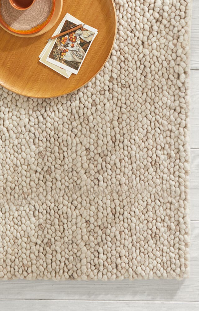 NEW Wool Carpet umkettelt Beige 200 x 400 cm 100% Wool gekettelt 
