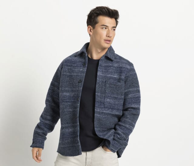 Men's clothing made from organic new wool.
