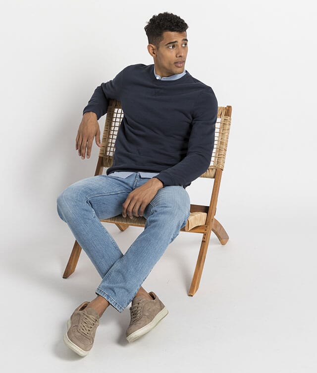 Men's clothing made from organic cotton.