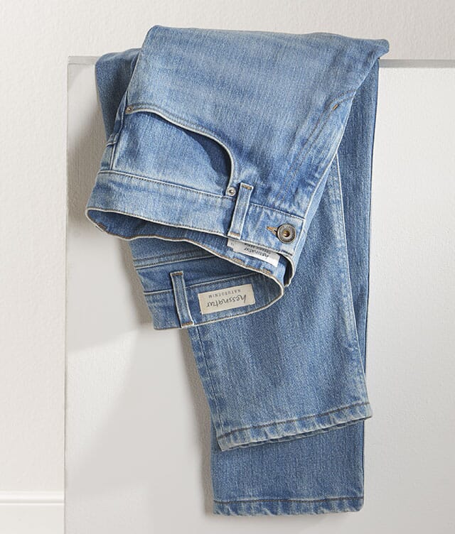 Men's jeans made from organic denim.