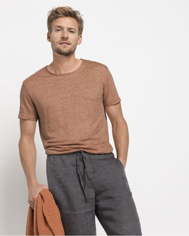 Men's clothing made from organic linen.