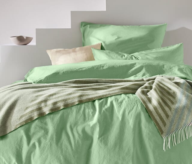 Linen or hemp bedding.